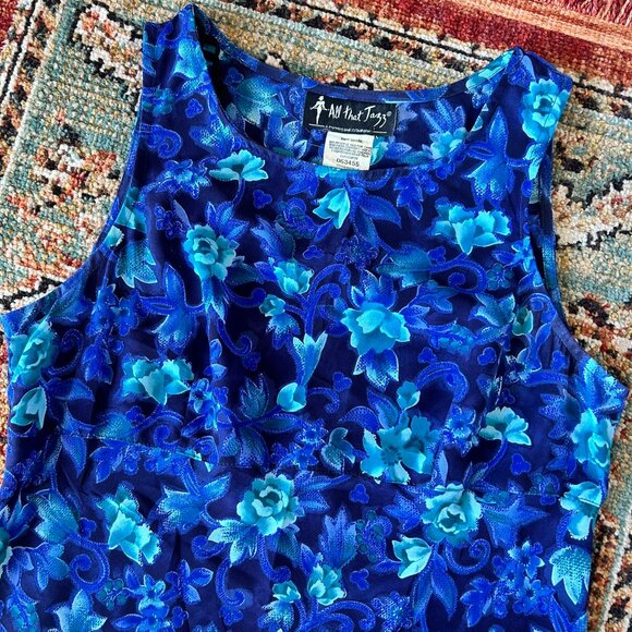 90s Vintage All That Jazz Floral Tank Top Maxi Sun Dress - Picture 6 of 6